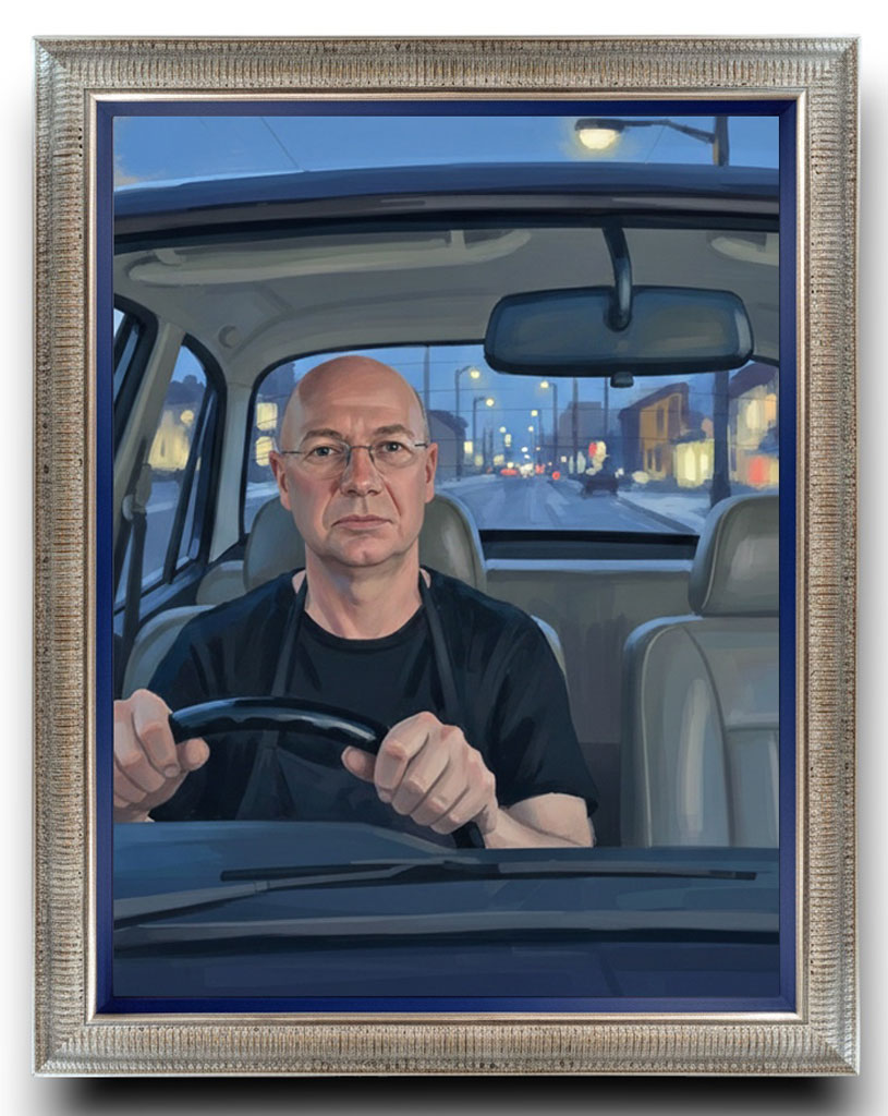 Corléone GM Gravé argent sur 2 assiettes gorge bleu pierre